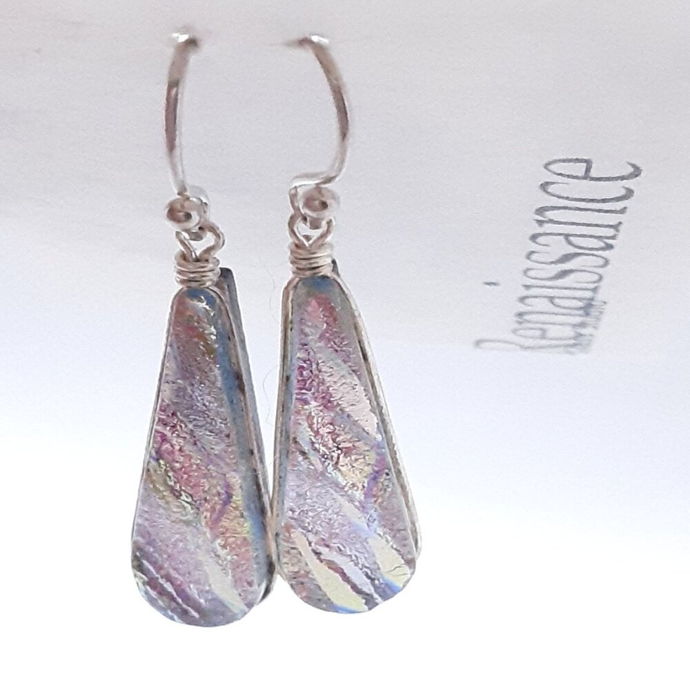 CLOSET SALE!!    New Multicolored Dichroic Glass Earrings - Picture 7 of 16